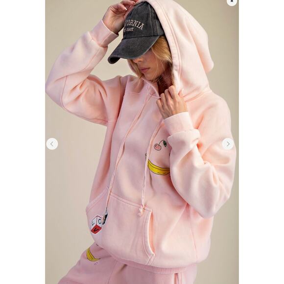 Easel Women Happy Kahki Fleece Jogger Hoodie Set Athleisure - Picture 2 of 6